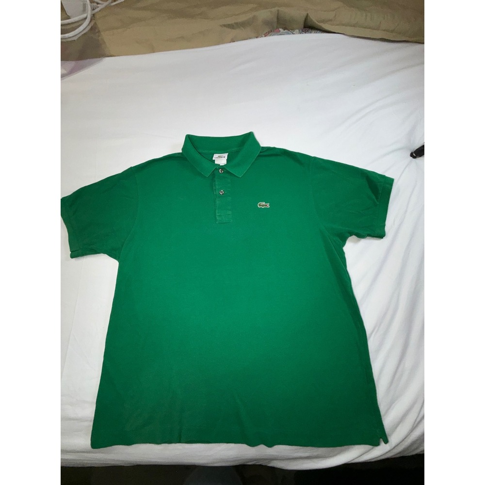 Lacoste Mens Green Cotton Pique Short Sleeve Polo Shirt Size 6 5191L